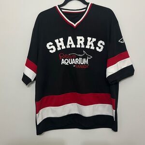 Mens Black Sharks Ripleys Aquarium‎ Of Canada Embroidered Jersey XL
